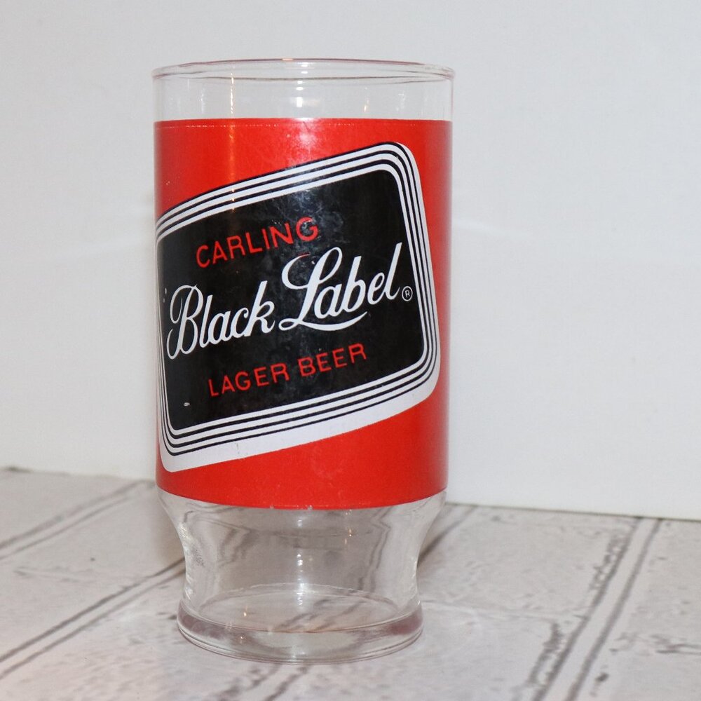 🍺 Vintage Carling Black Label Beer Glass · 5.25" Tall